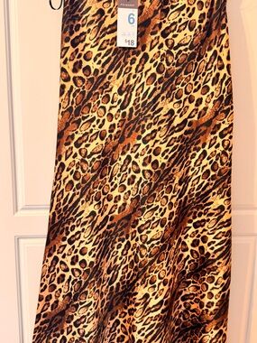 Primark Leopard-Print Maxi Skirt in Brown and Black